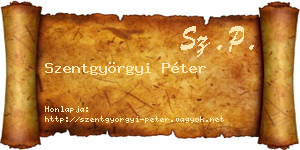 Szentgyörgyi Péter névjegykártya