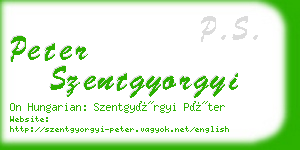 peter szentgyorgyi business card